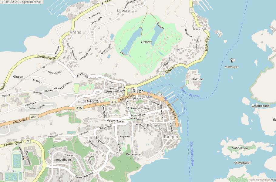 Risør Norway Map
