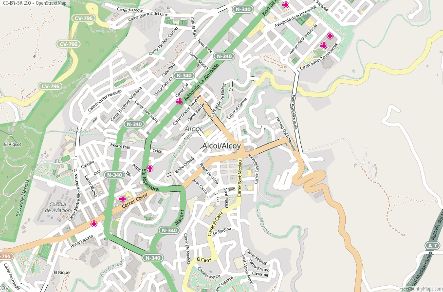 Alcoi/Alcoy Spain Map