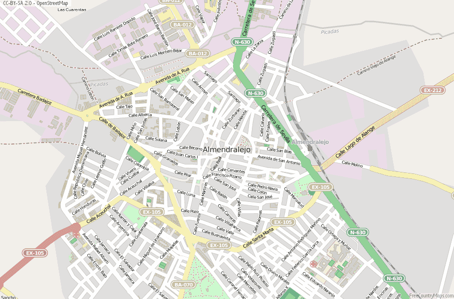 Almendralejo Spain Map