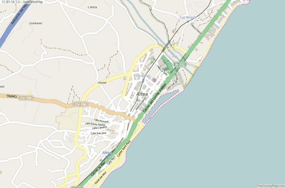 Altea Spain Map
