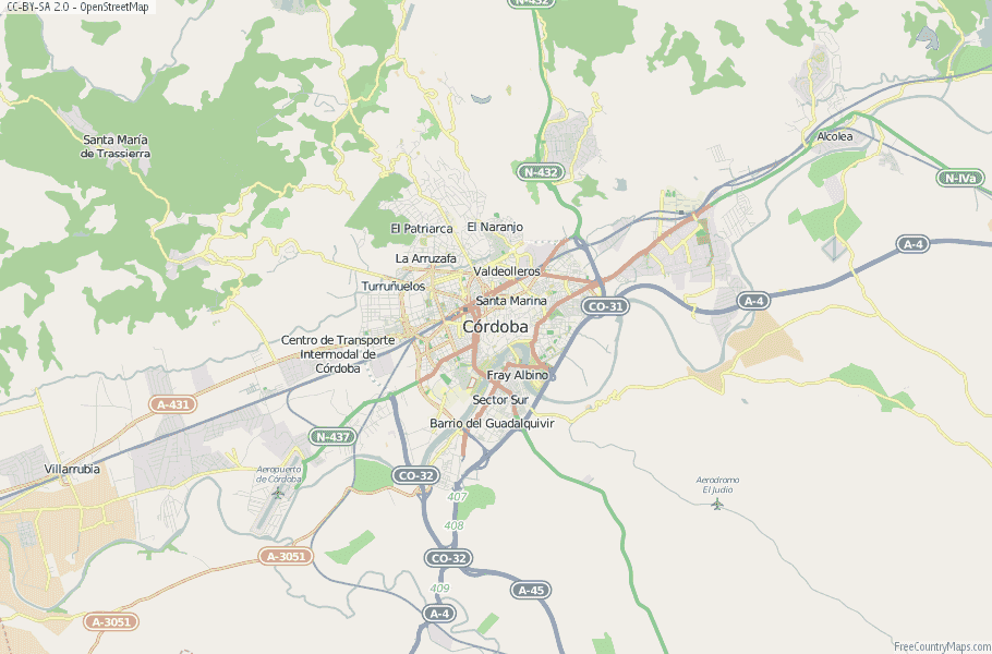 Córdoba Spain Map
