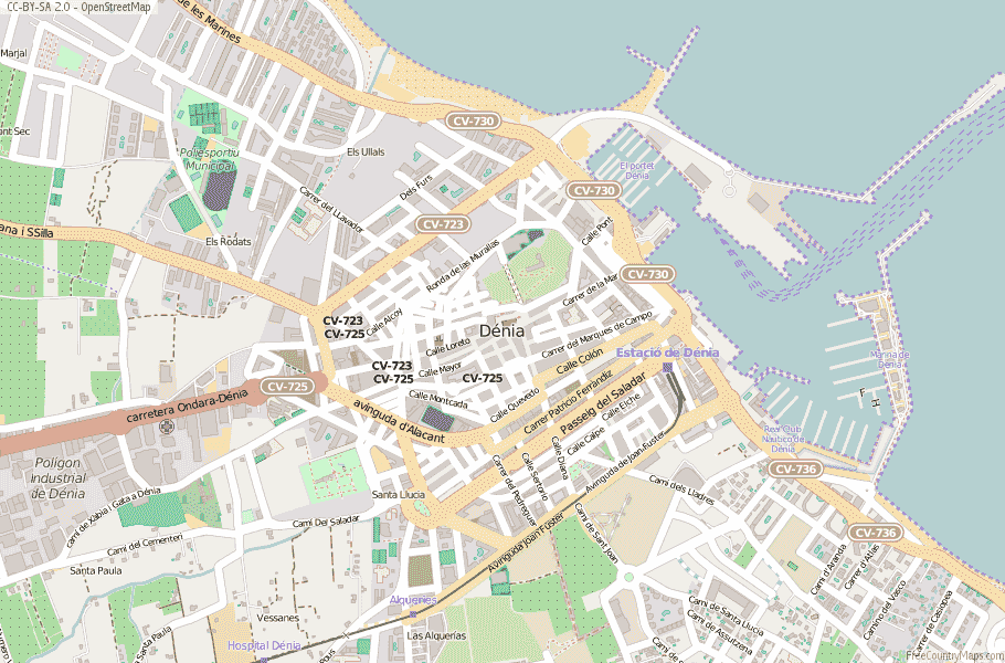 Dénia Spain Map