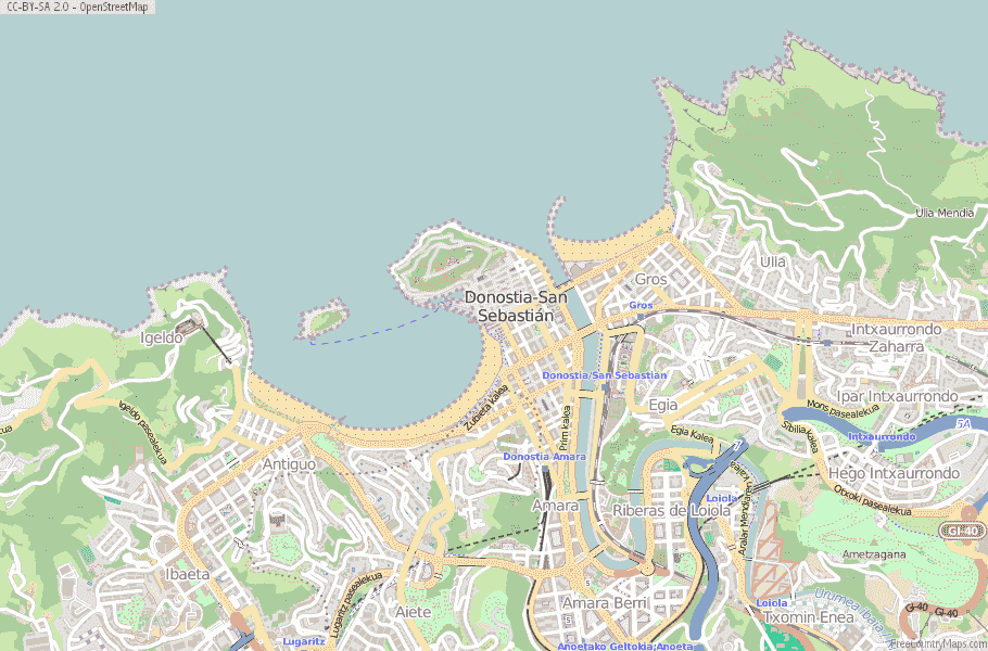 Donostia / San Sebastián Spain Map