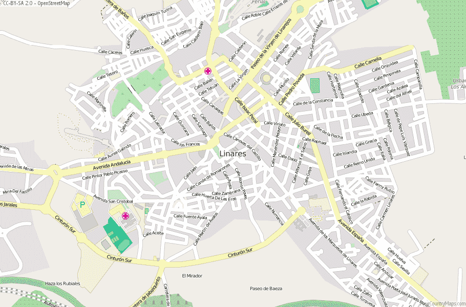 Linares Spain Map