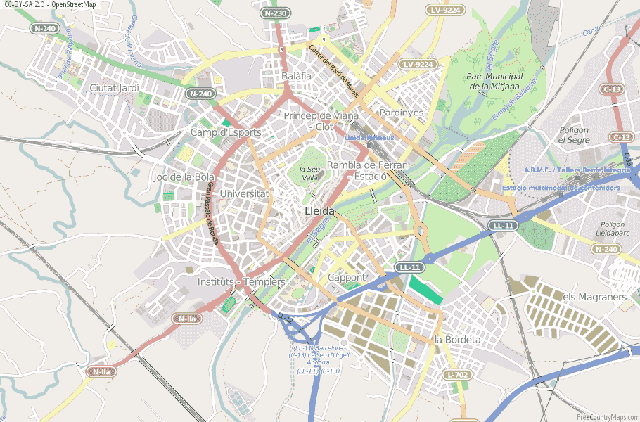 Lleida Spain Map