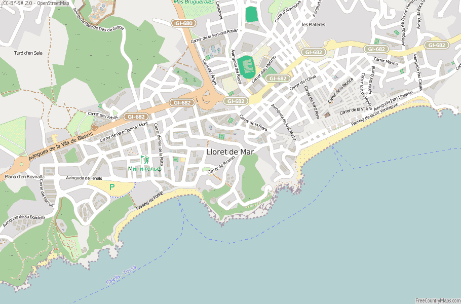 Lloret de Mar Map Spain Latitude & Longitude: Free Maps