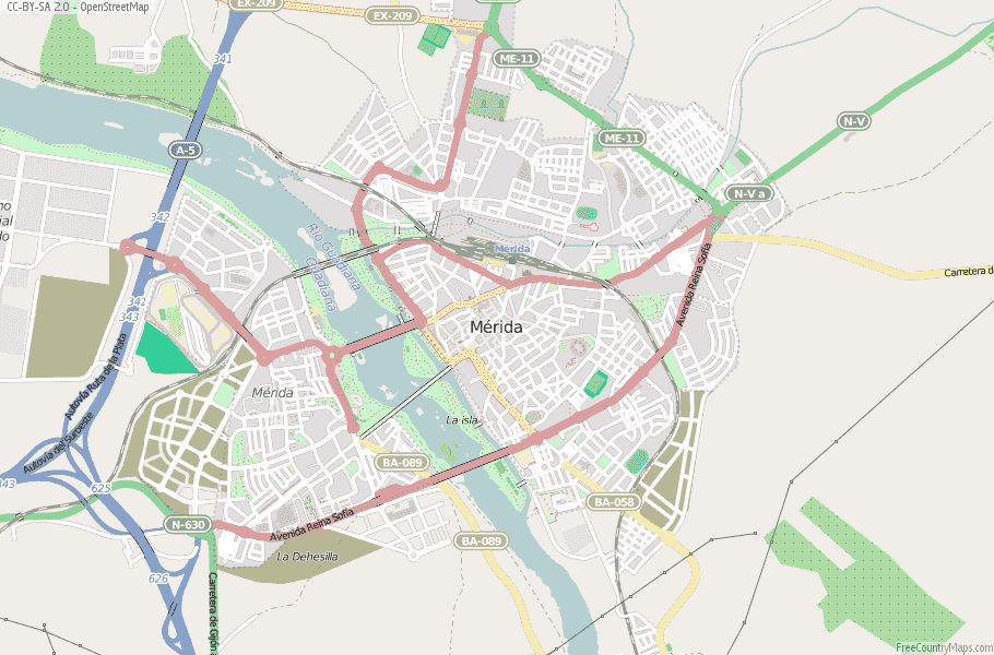 Mérida Spain Map