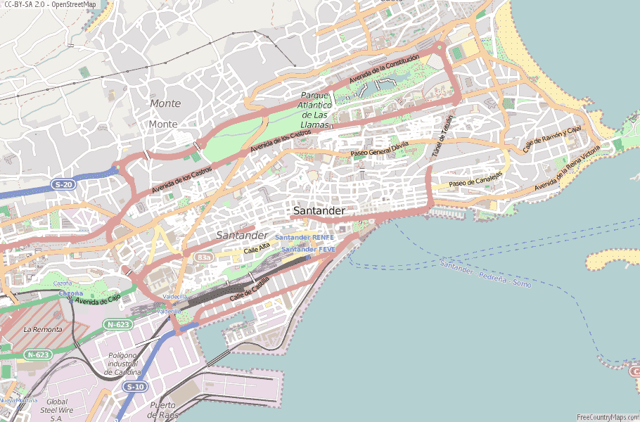 Santander Spain Map