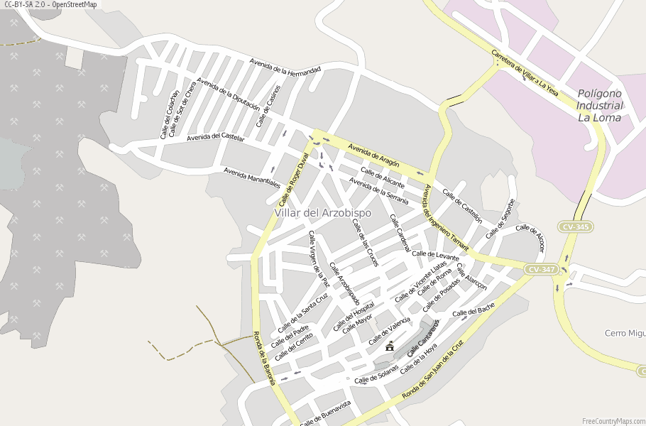 Villar del Arzobispo Spain Map