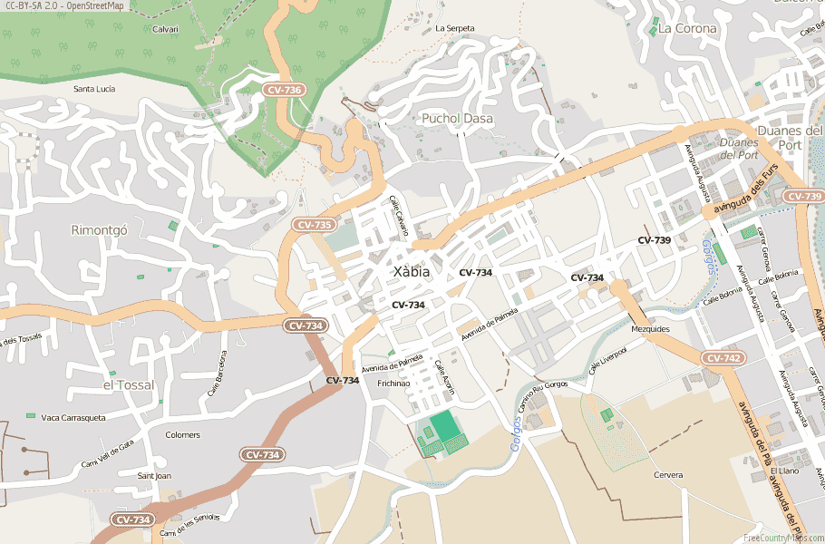 Xàbia Spain Map