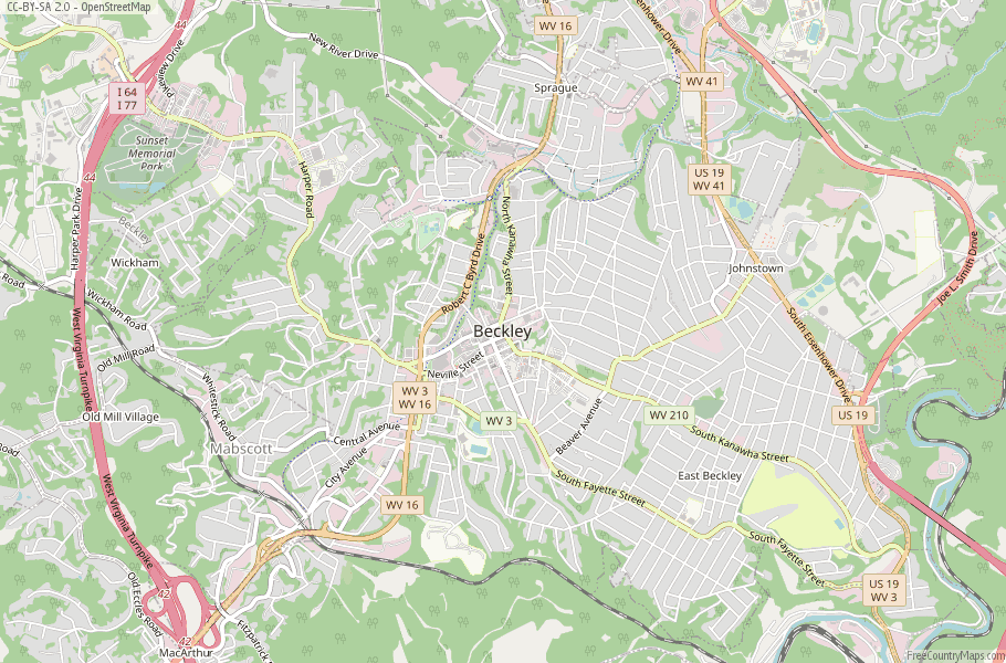 Beckley United States Map