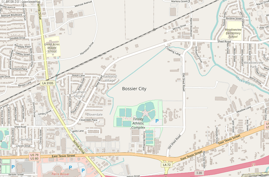 Bossier City United States Map
