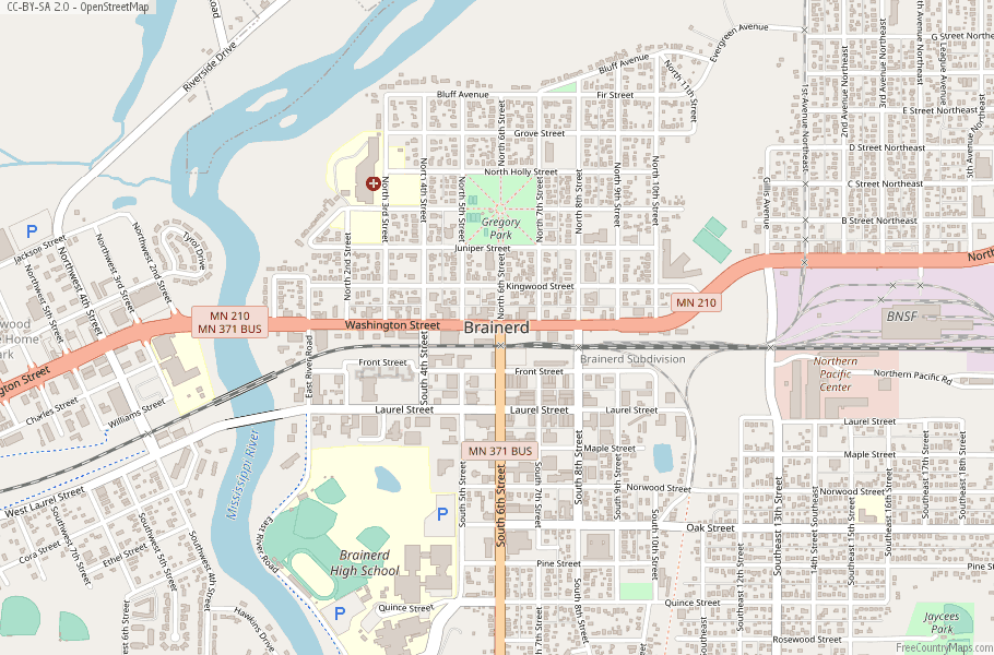 Brainerd Map United States