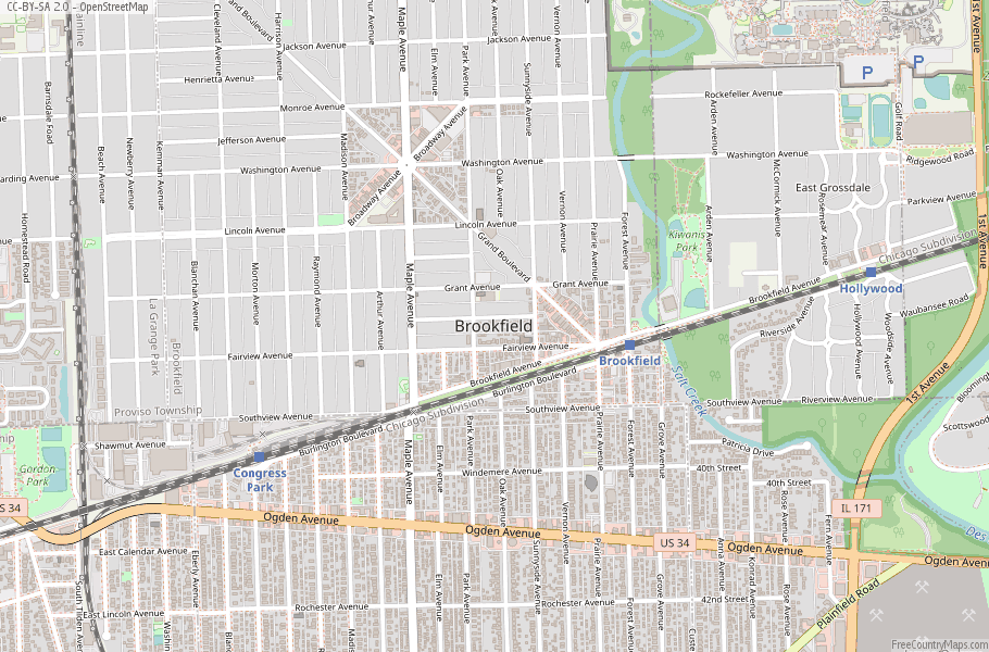 Brookfield Map United States Latitude & Longitude Free Maps