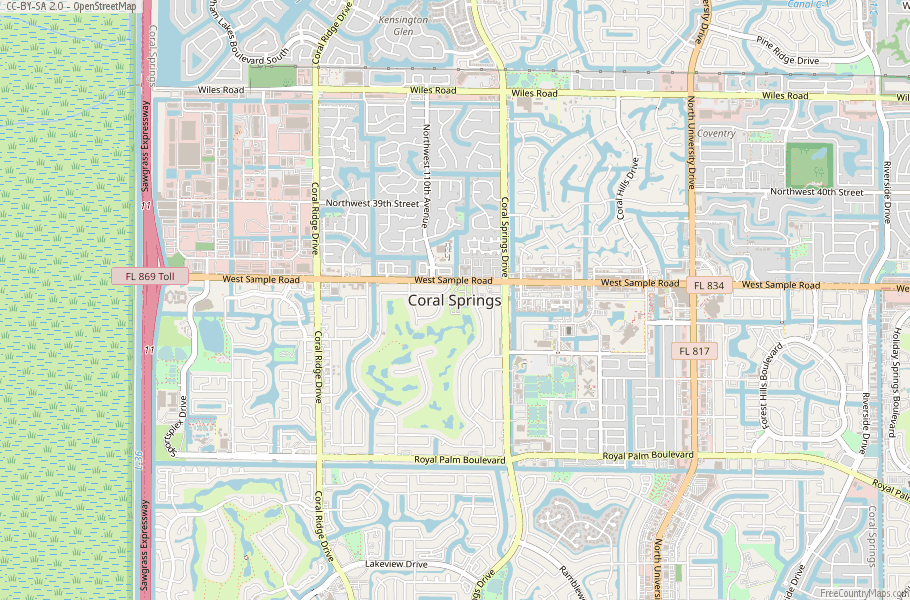 Coral Springs United States Map