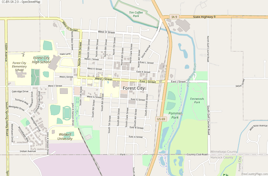 Forest City Map United States Latitude & Longitude Free Maps