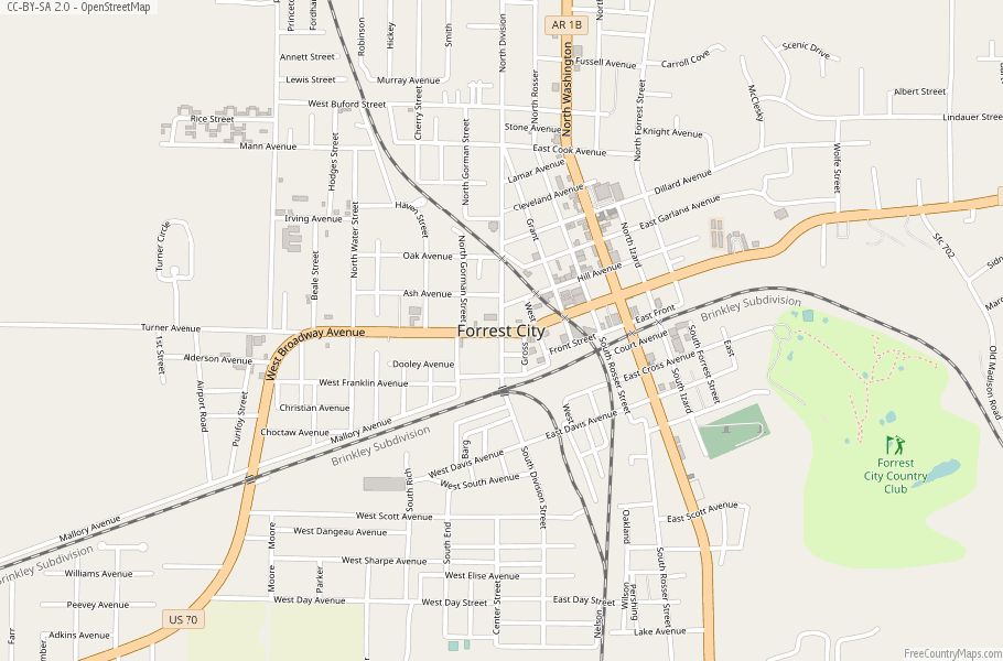 Forrest City Map United States Latitude & Longitude Free Maps