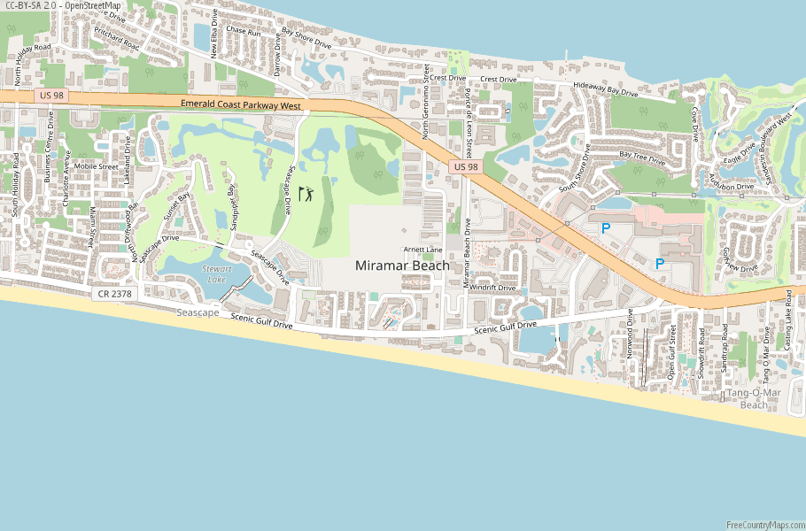 Miramar Beach Map United States Latitude & Longitude: Free Maps