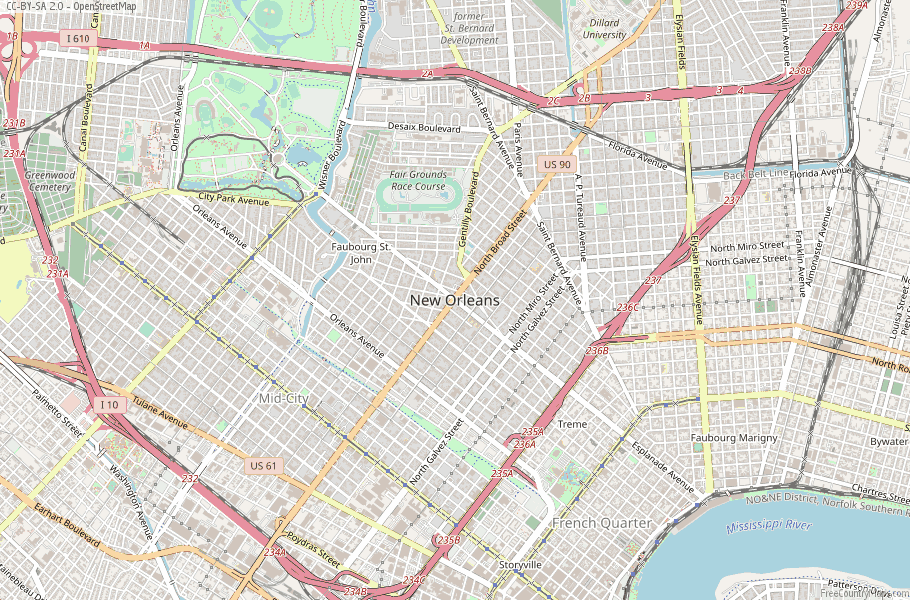 New Orleans United States Map