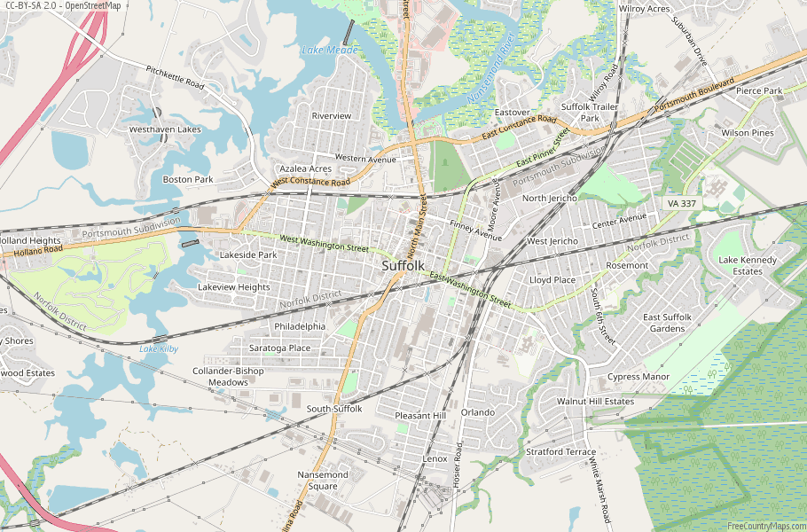 Suffolk Map United States Latitude & Longitude: Free Maps