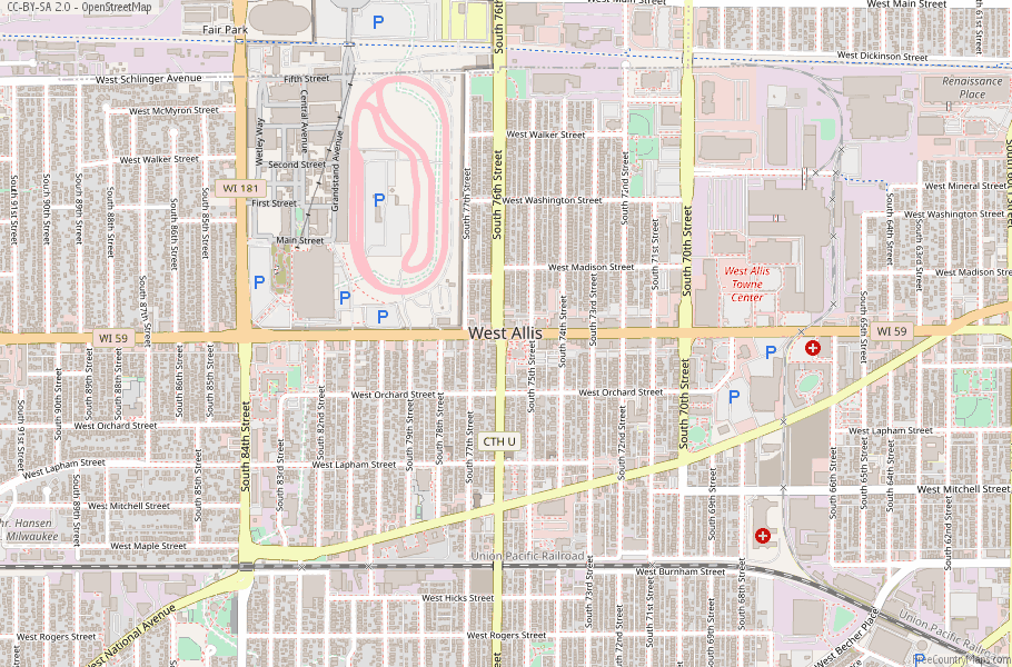 West Allis Map United States Latitude & Longitude Free Maps