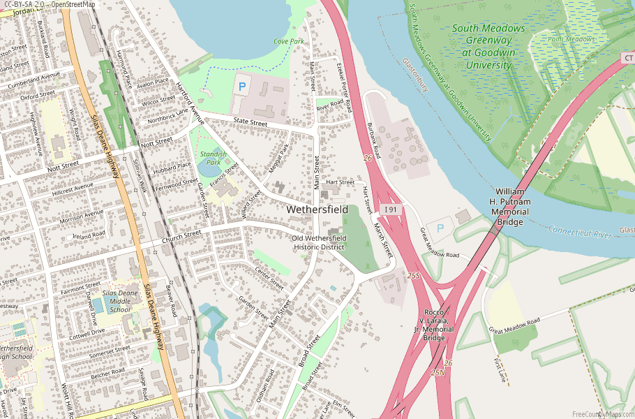 Wethersfield United States Map