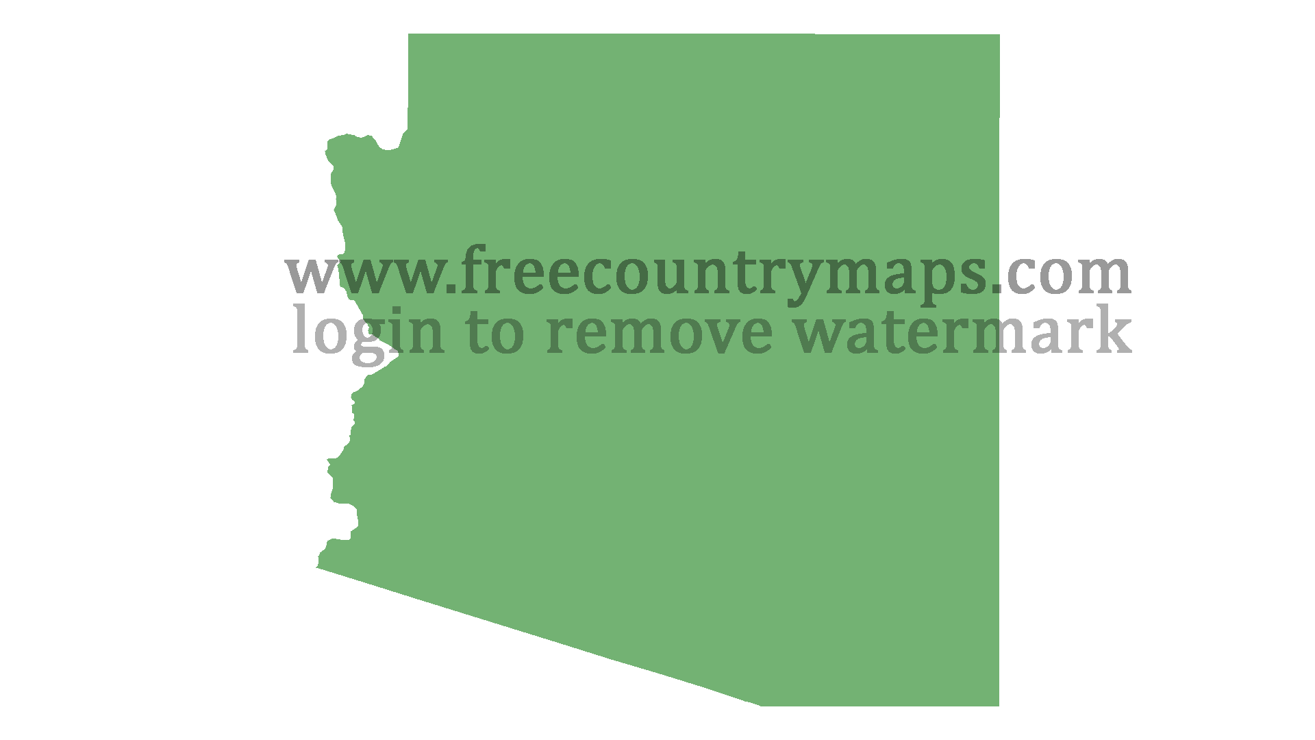 Blank Map of the State of Arizona in 1080p