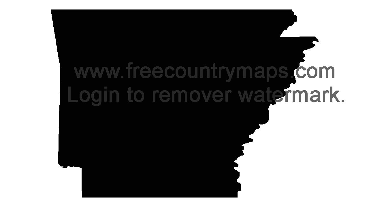 Black 720p Blank Map of Arkansas