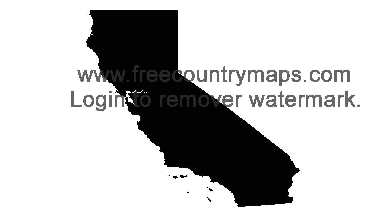 Black 720p Blank Map of California