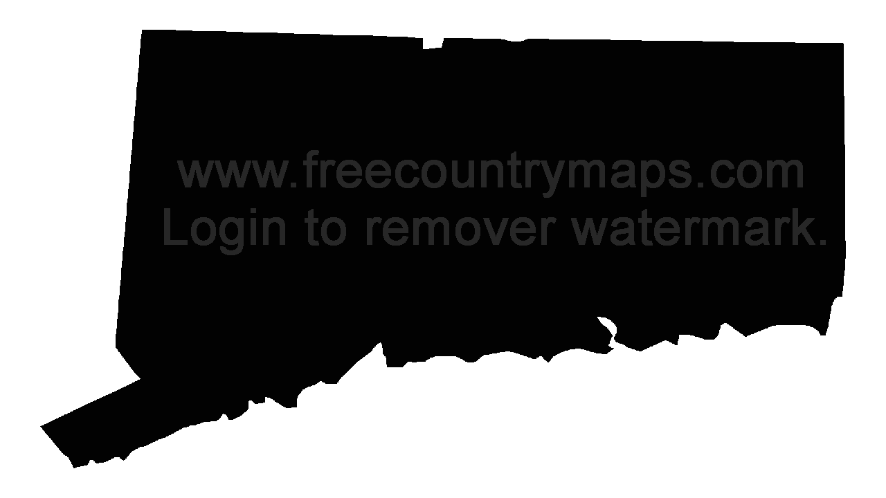 Black 720p Blank Map of Connecticut