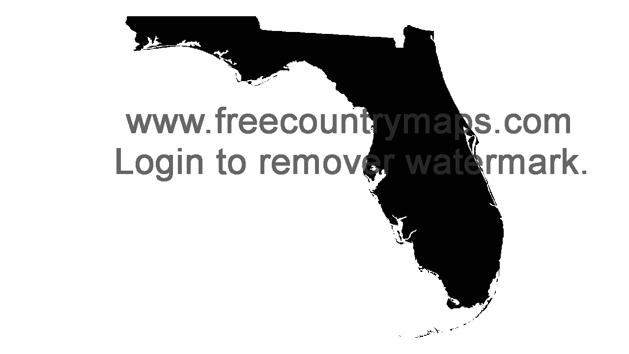 Black 720p Blank Map of Florida