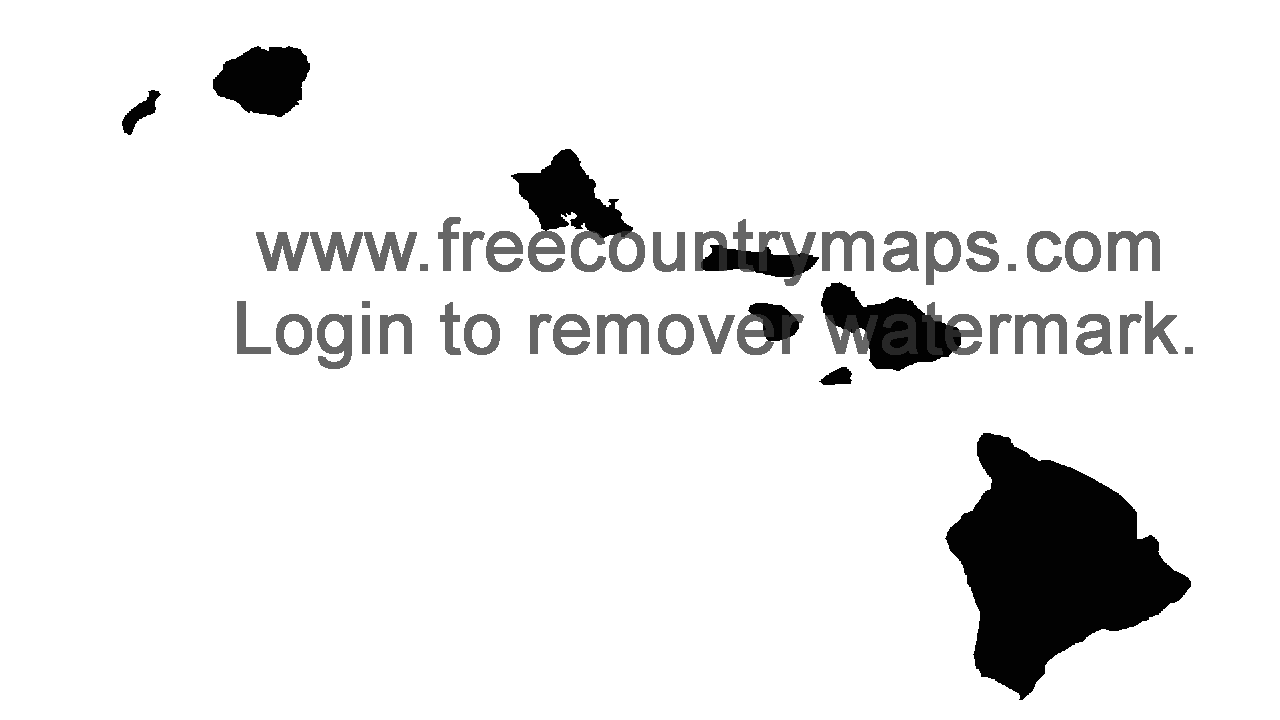 Black 720p Blank Map of Hawaii