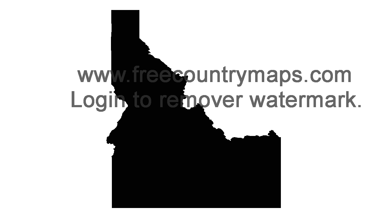 Black 720p Blank Map of Idaho