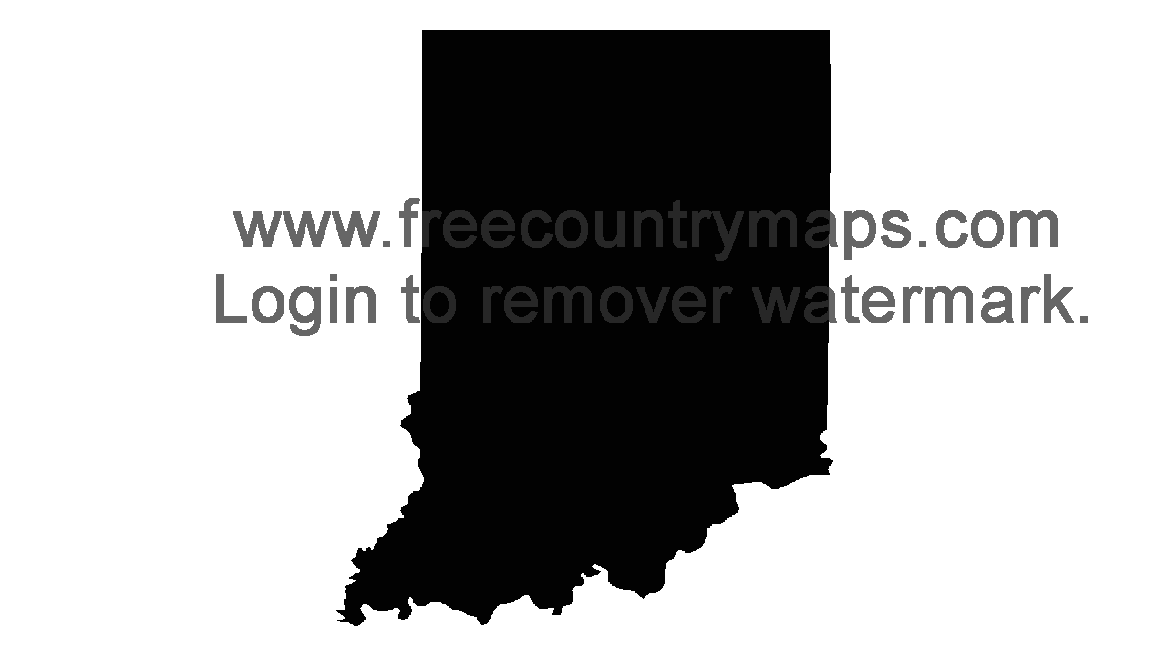 Black 720p Blank Map of Indiana