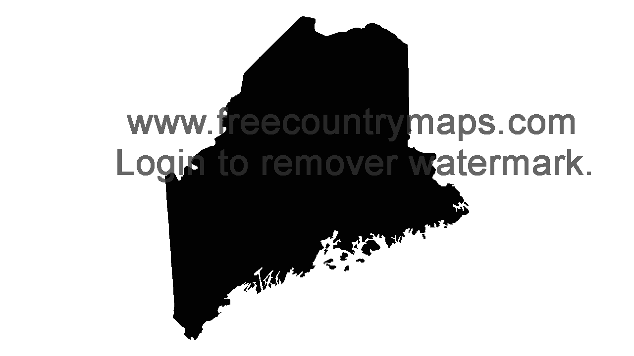 Black 720p Blank Map of Maine