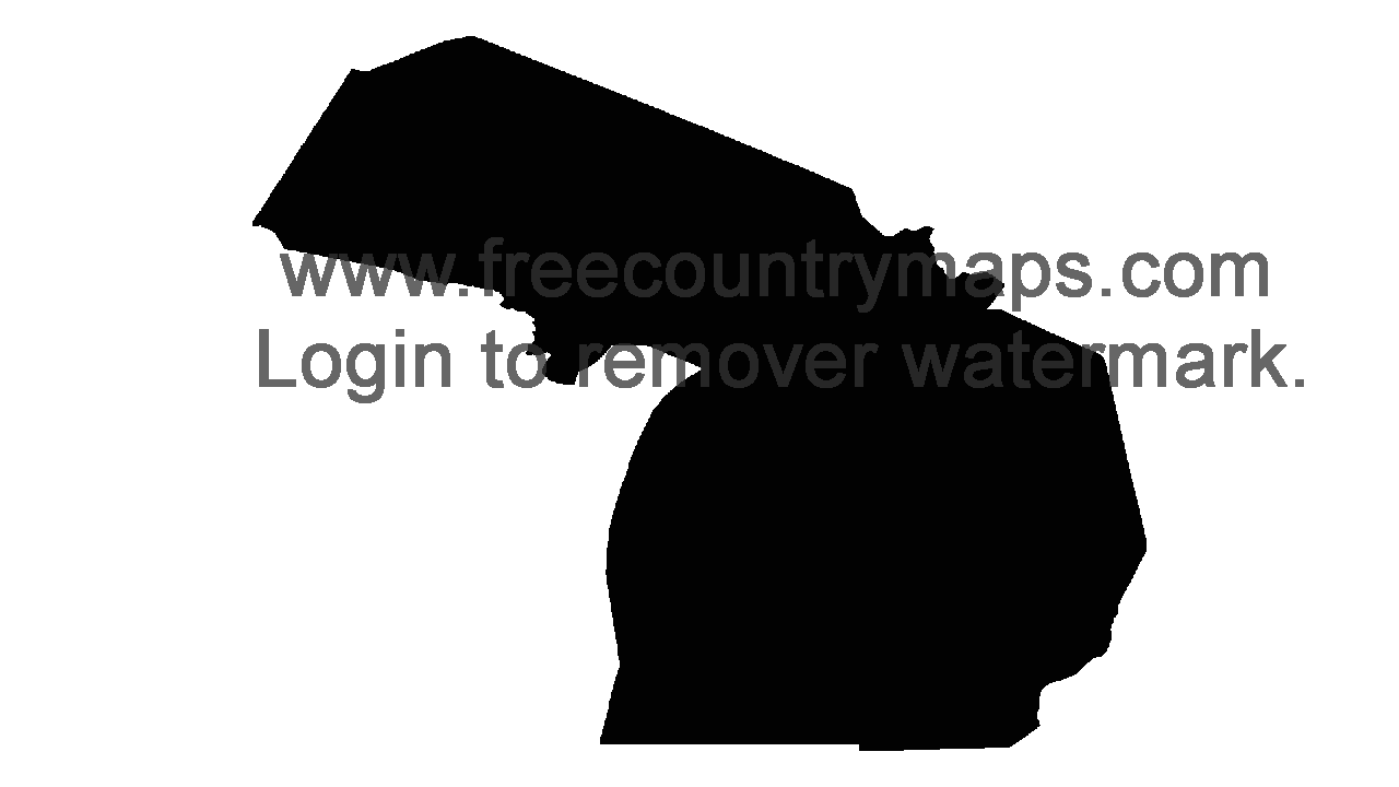 Black 720p Blank Map of Michigan