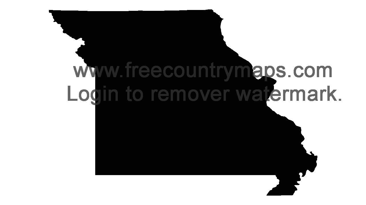 Black 720p Blank Map of Missouri