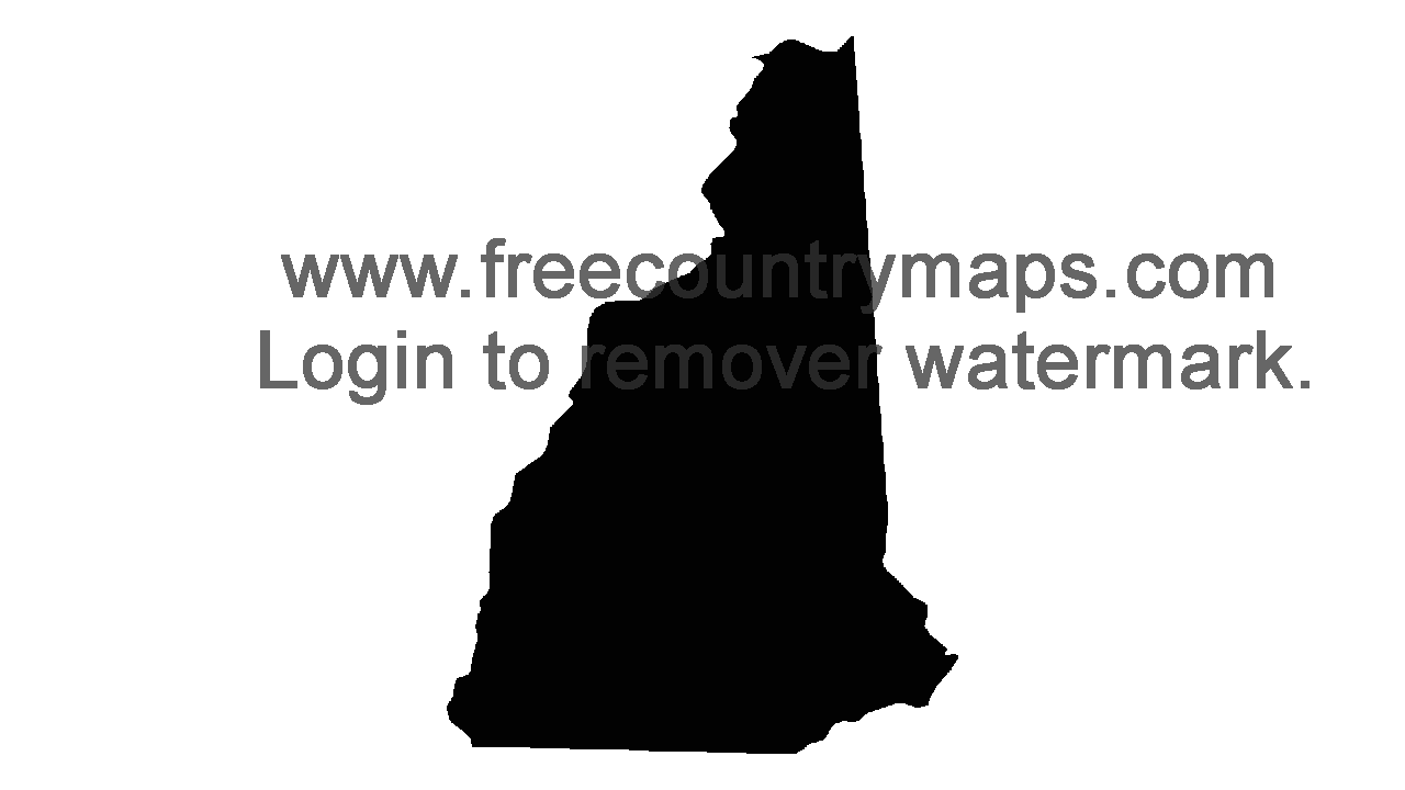 Black 720p Blank Map of New Hampshire