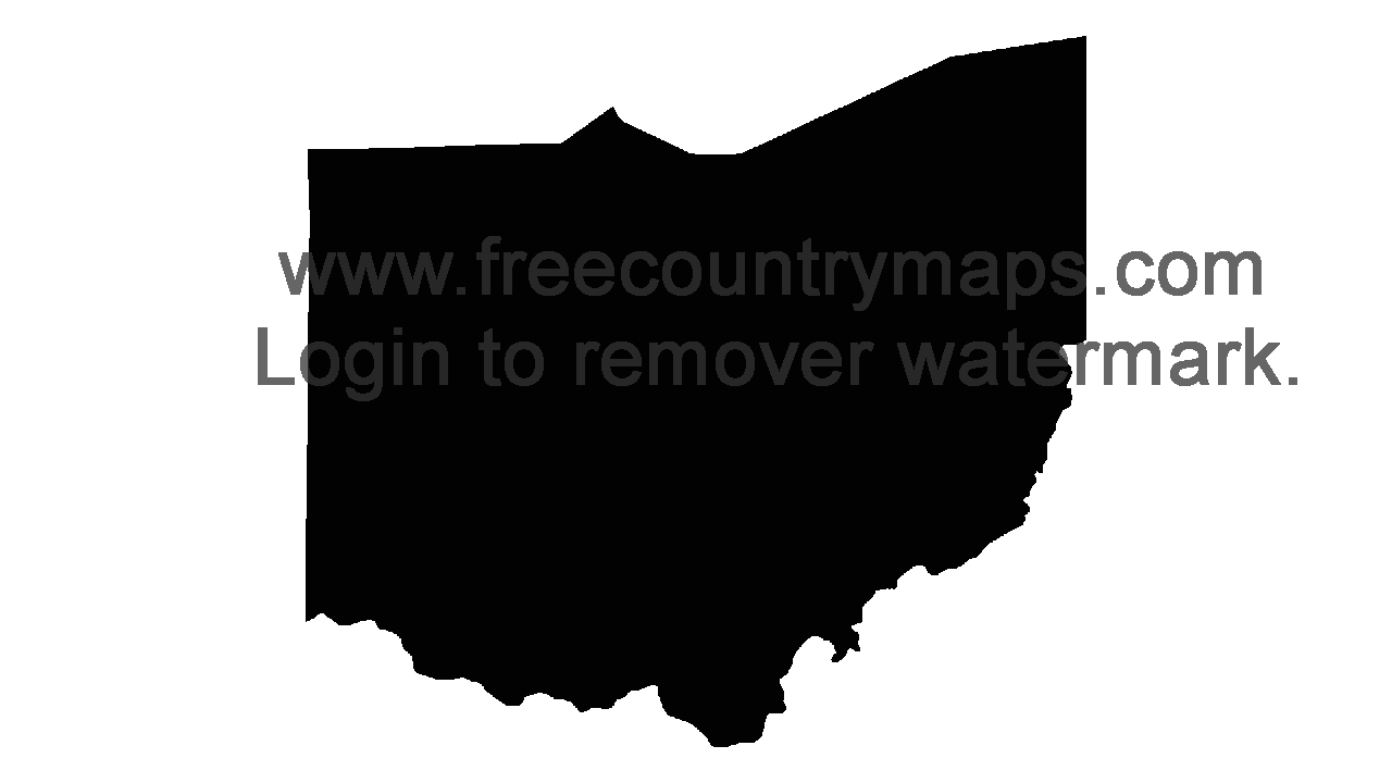 Black 720p Blank Map of Ohio