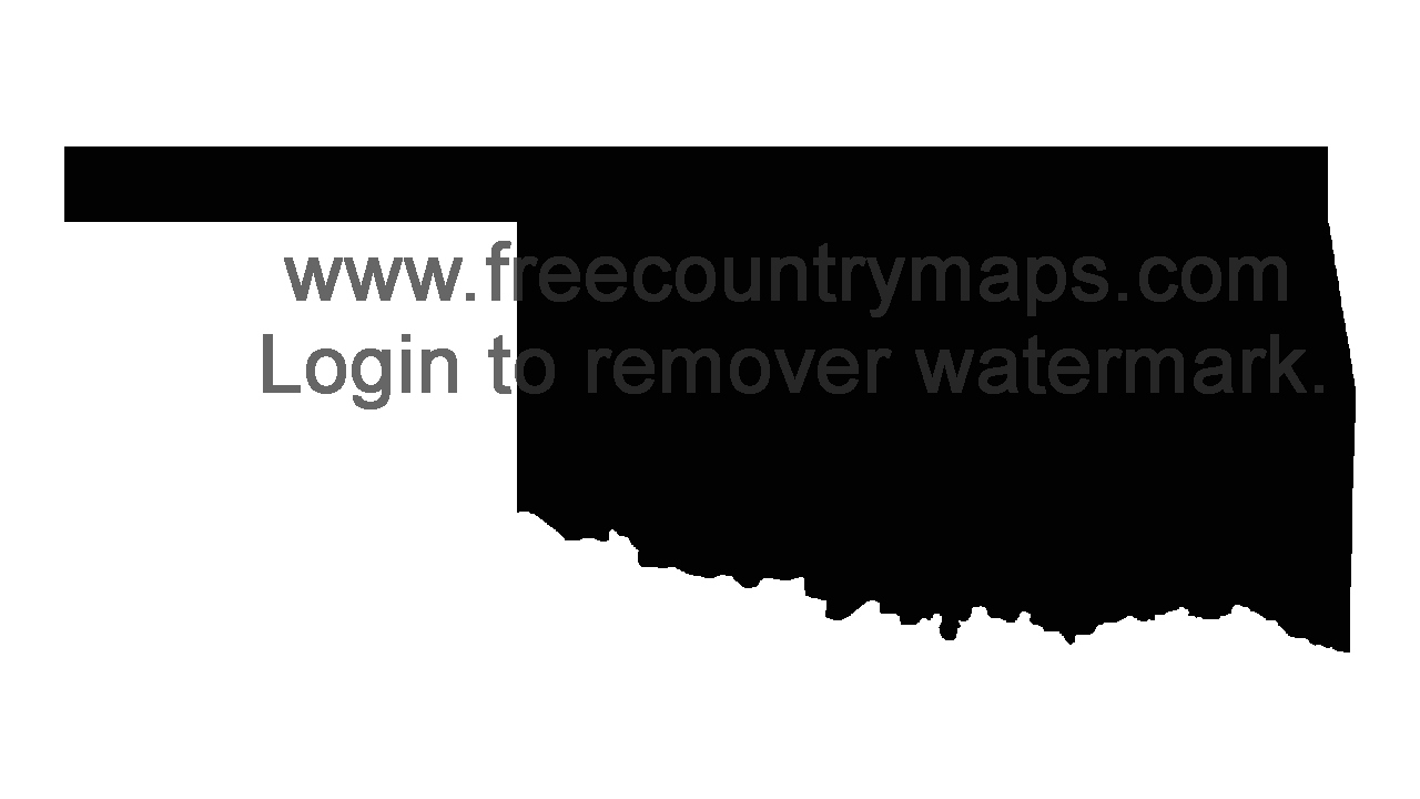 Black 720p Blank Map of Oklahoma