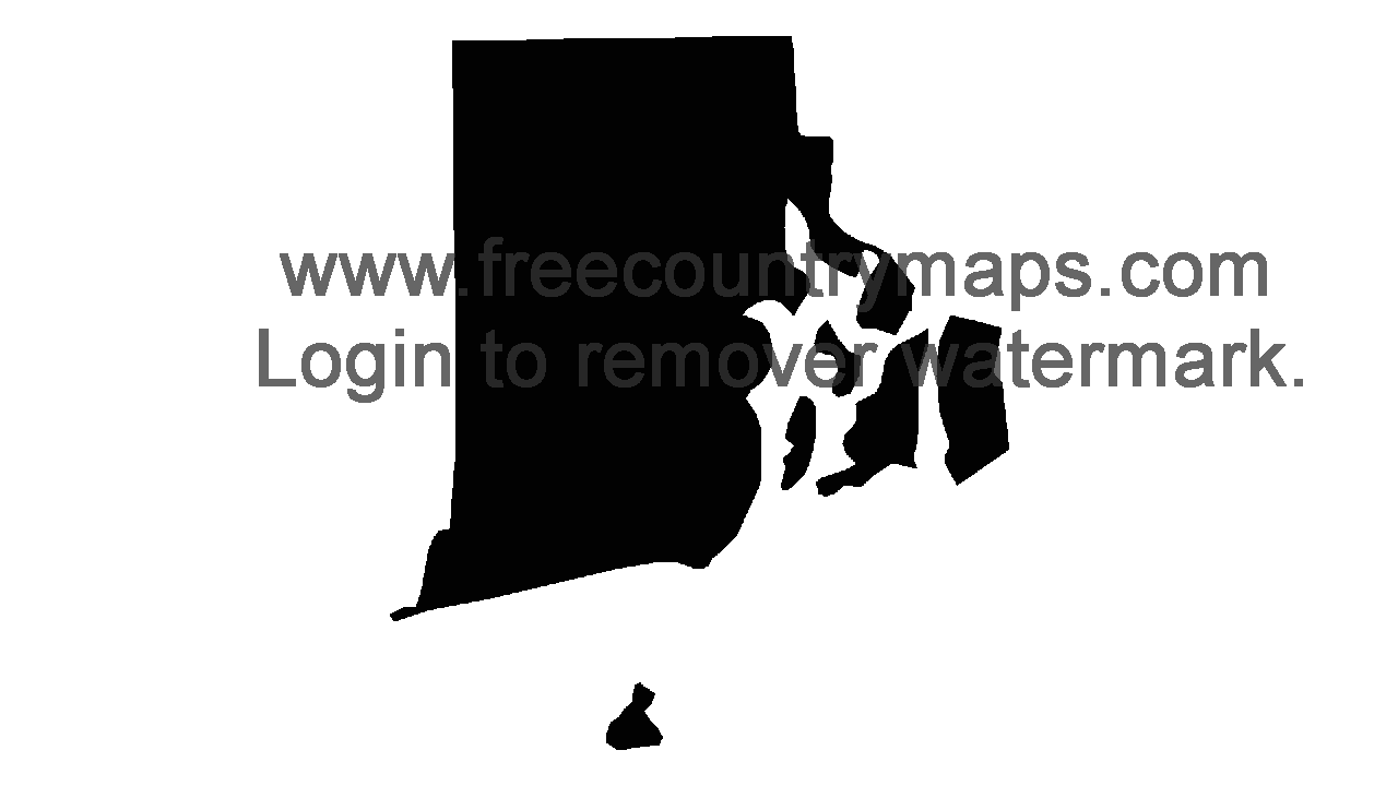 Black 720p Blank Map of Rhode Island