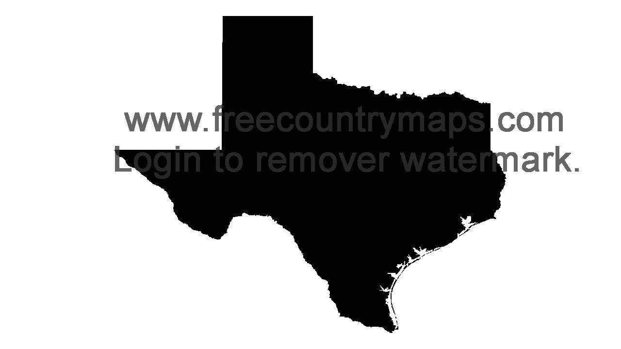 Black 720p Blank Map of Texas