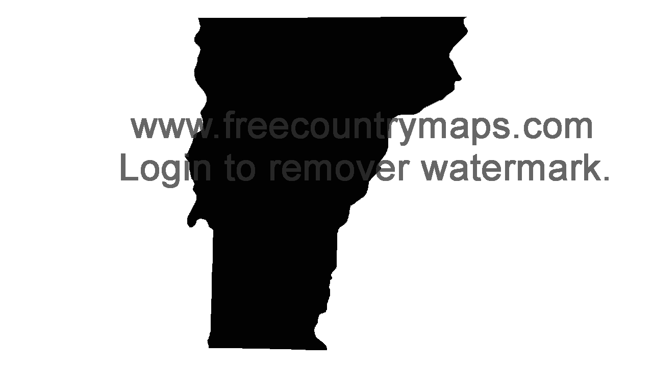 Black 720p Blank Map of Vermont