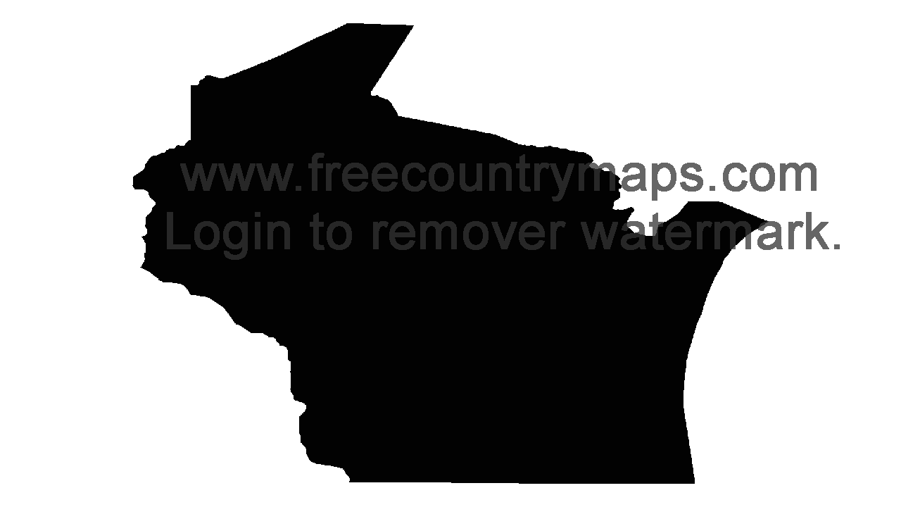 Black 720p Blank Map of Wisconsin