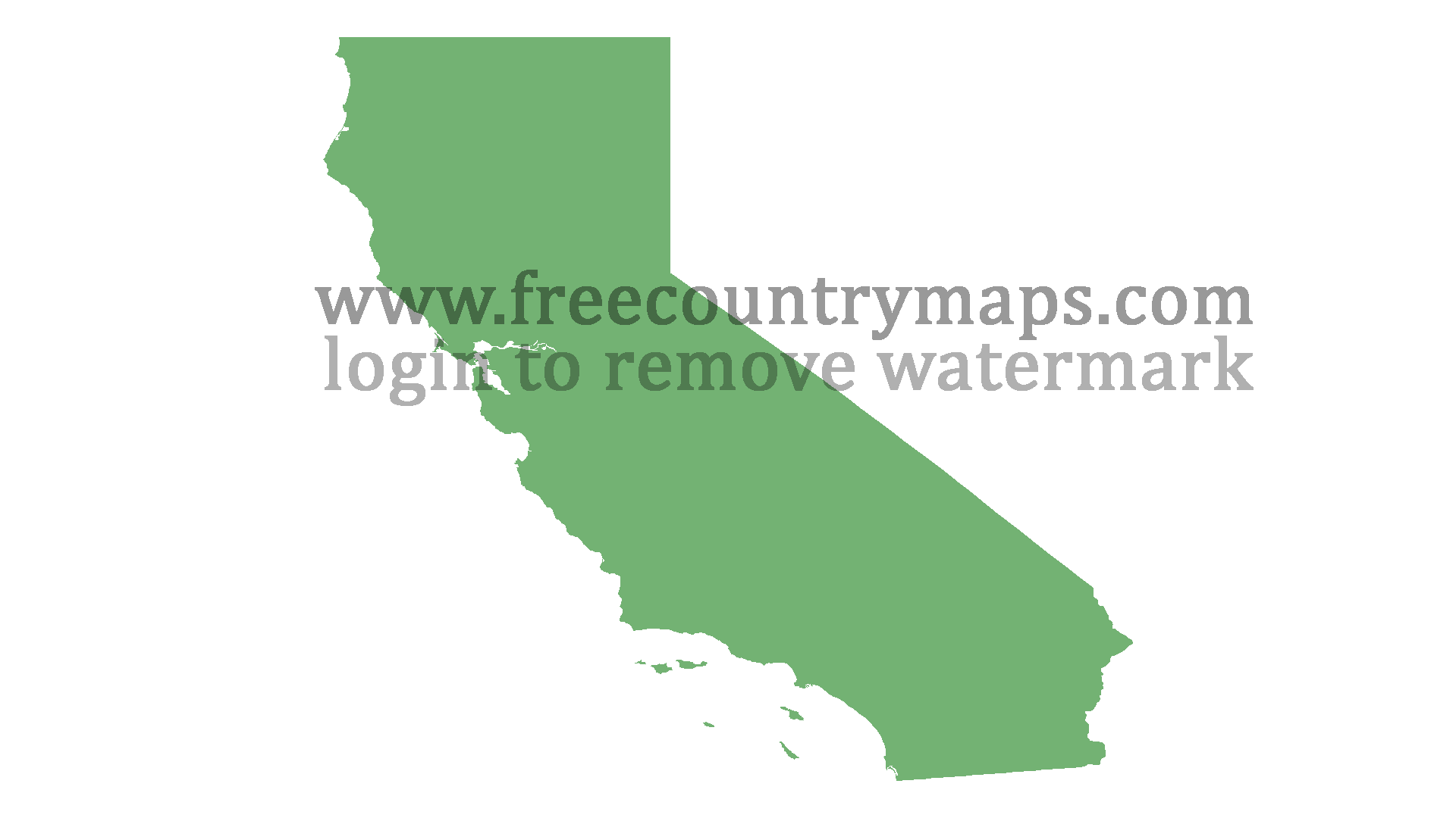 Blank Map of the State of California in 1080p