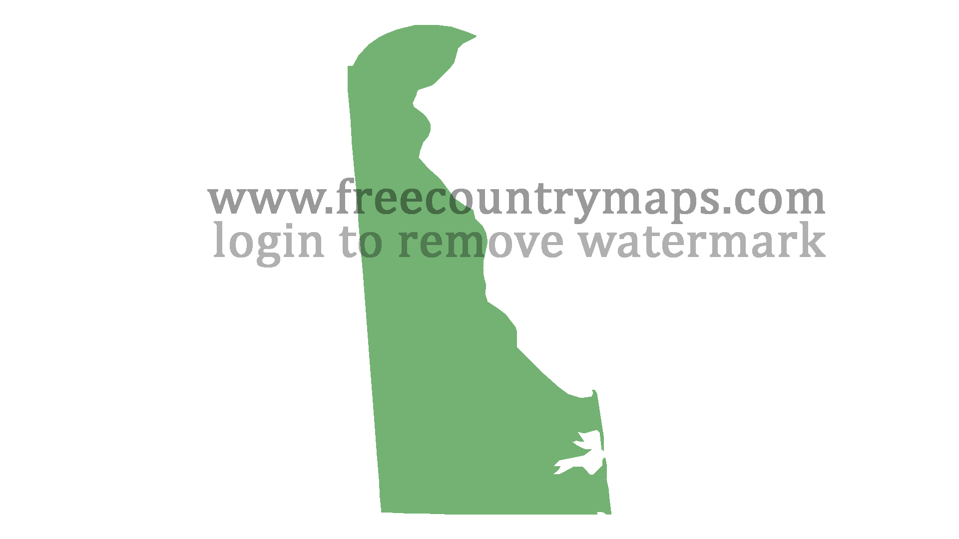Blank Map of the State of Delaware in 1080p
