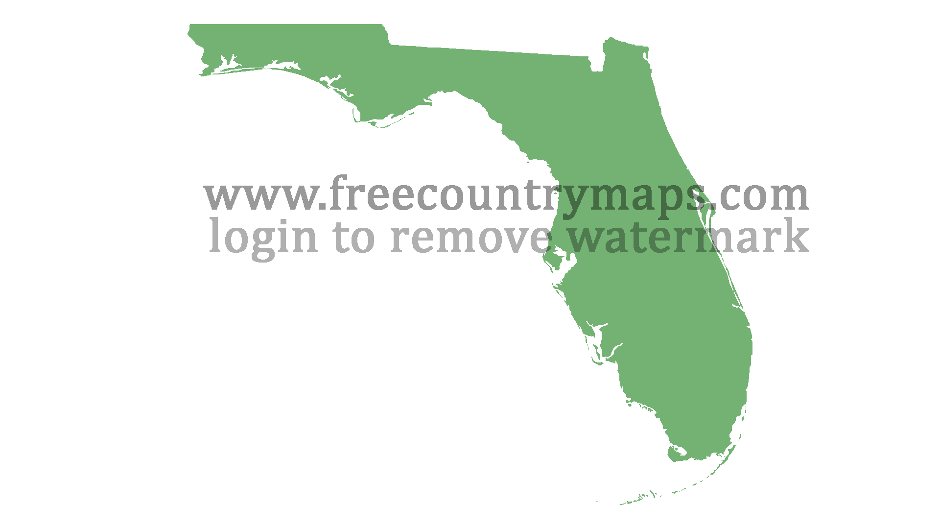 Blank Map of the State of Florida in 1080p