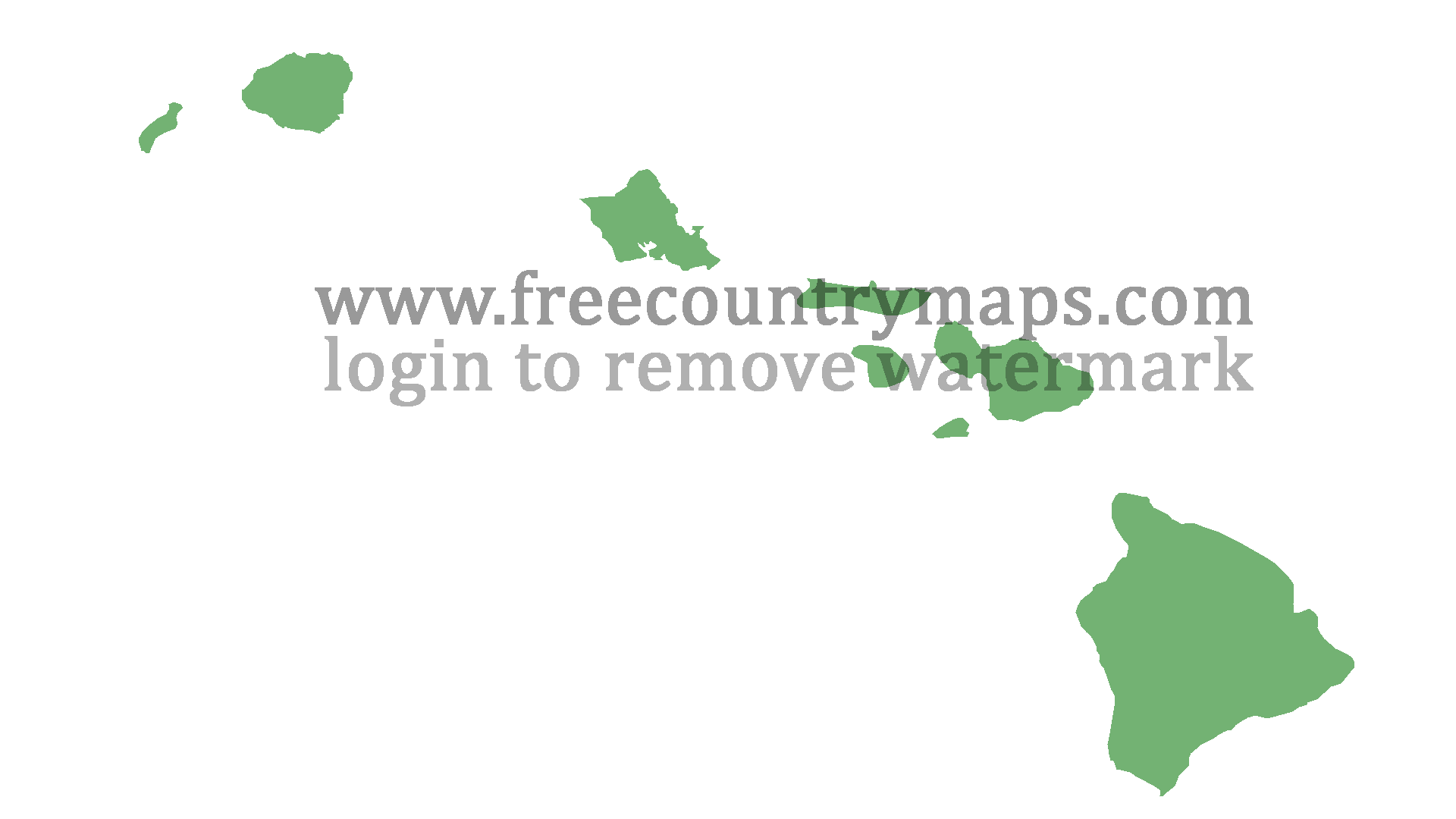 Blank Map of the State of Hawaii in 1080p