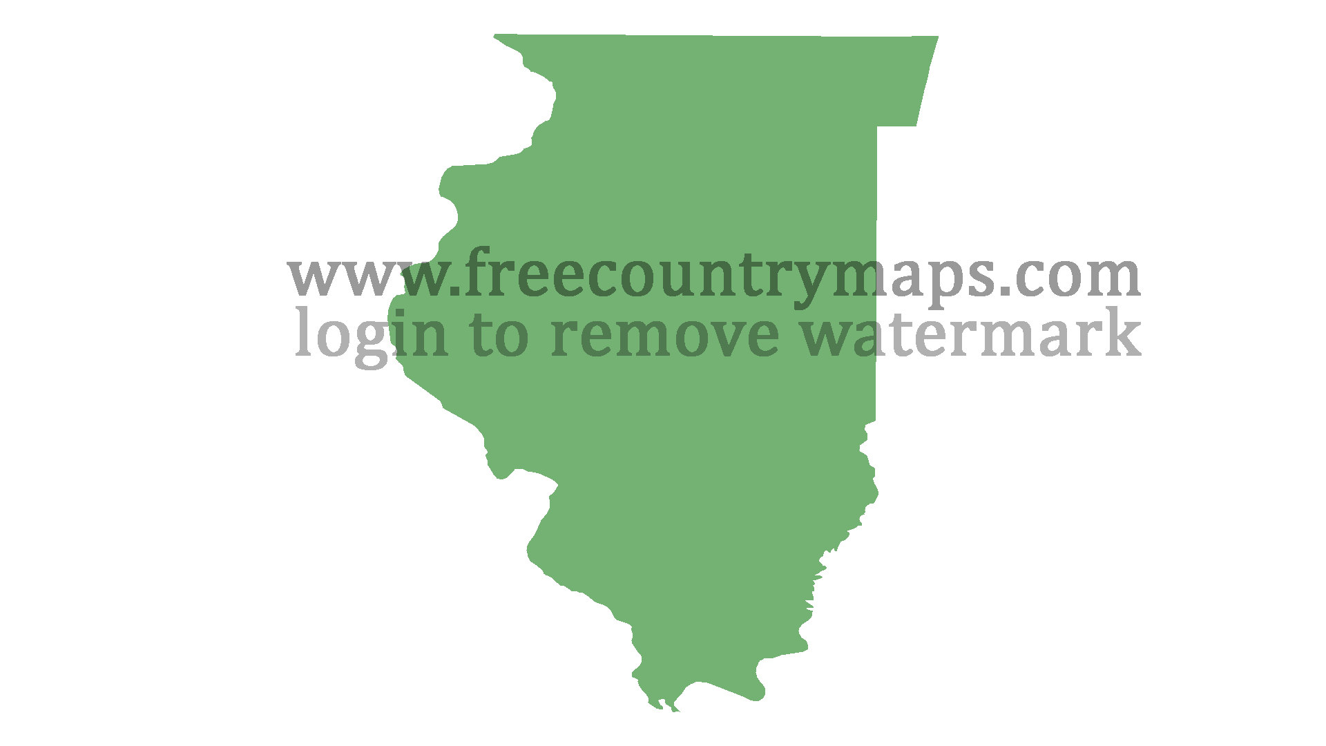 Blank Map of the State of Illinois in 1080p