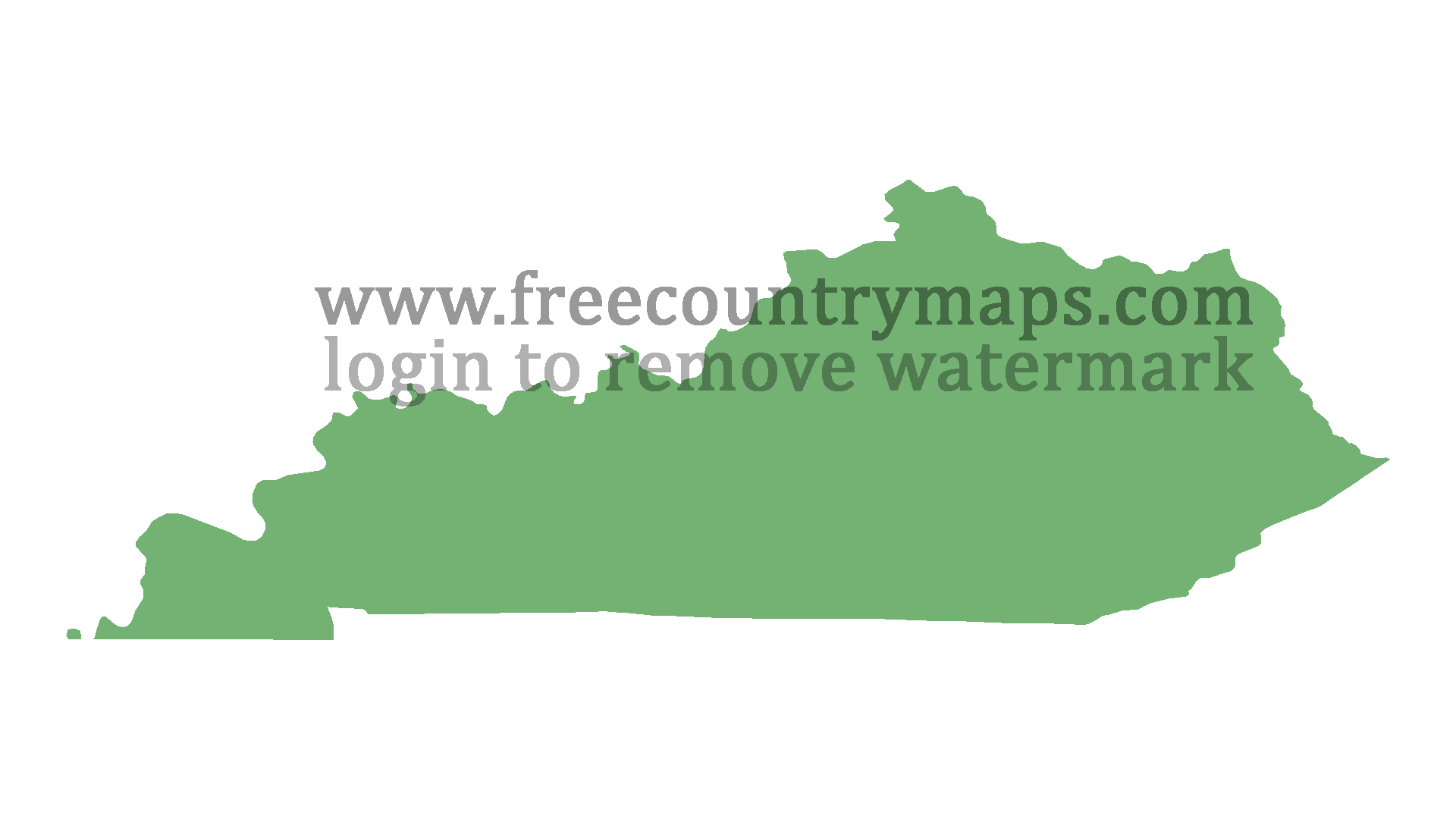 Blank Map of the State of Kentucky in 1080p